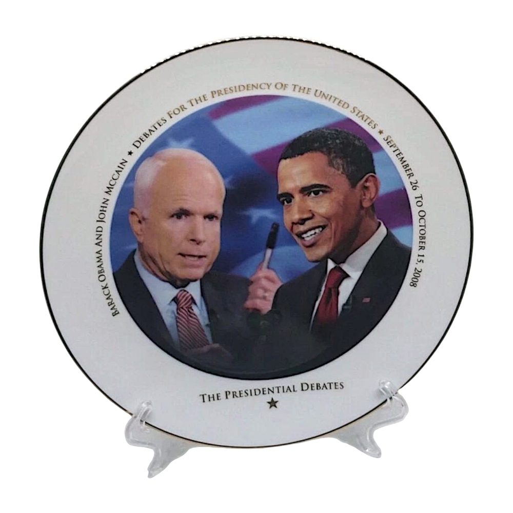 2008 Barack Obama John McCain Collector's Plate US Presidential Debate Porcelain